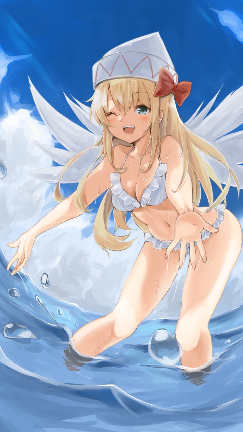 bikini cleavage lily_white swimsuits tagme touhou wet wings yamabukiiro_(browncat)