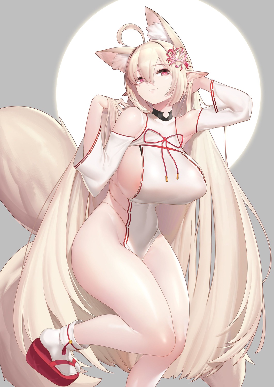 animal_ears japanese_clothes jpeg_artifacts kitsune kitsune_hana_terumi lolisystem no_bra nopan pointy_ears tail