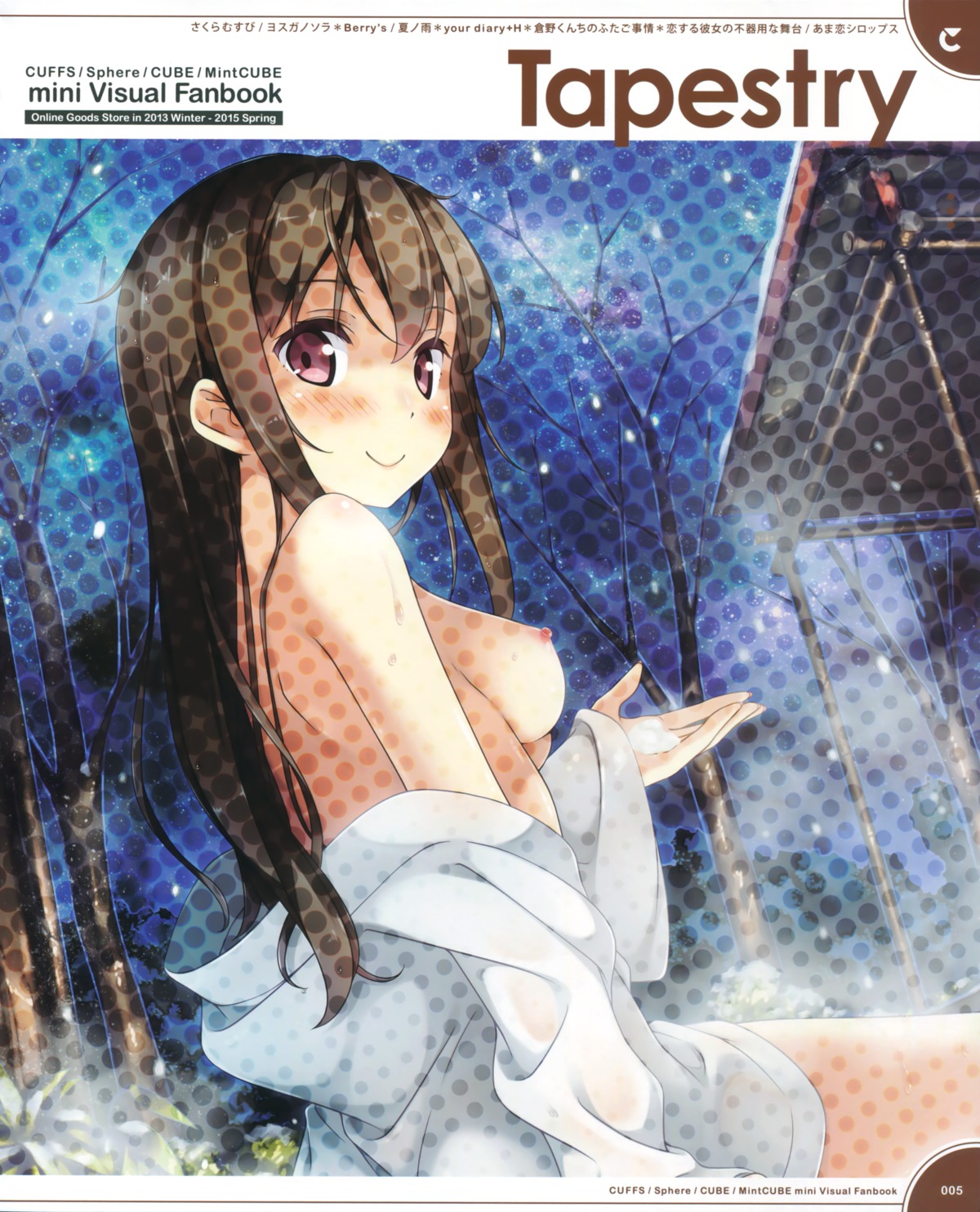 bottomless breasts cube dress_shirt kantoku koi_suru_kanojo_no_bukiyou_na_butai nipples no_bra onsen open_shirt togawa_mayuu