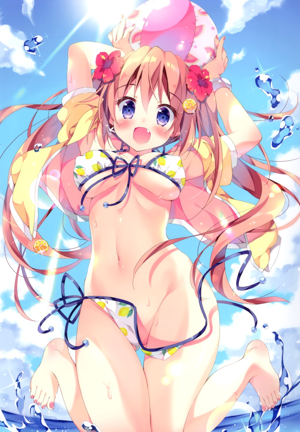 bikini bra erect_nipples haruka_(pan) pan pantsu possible_duplicate swimsuits undressing wet