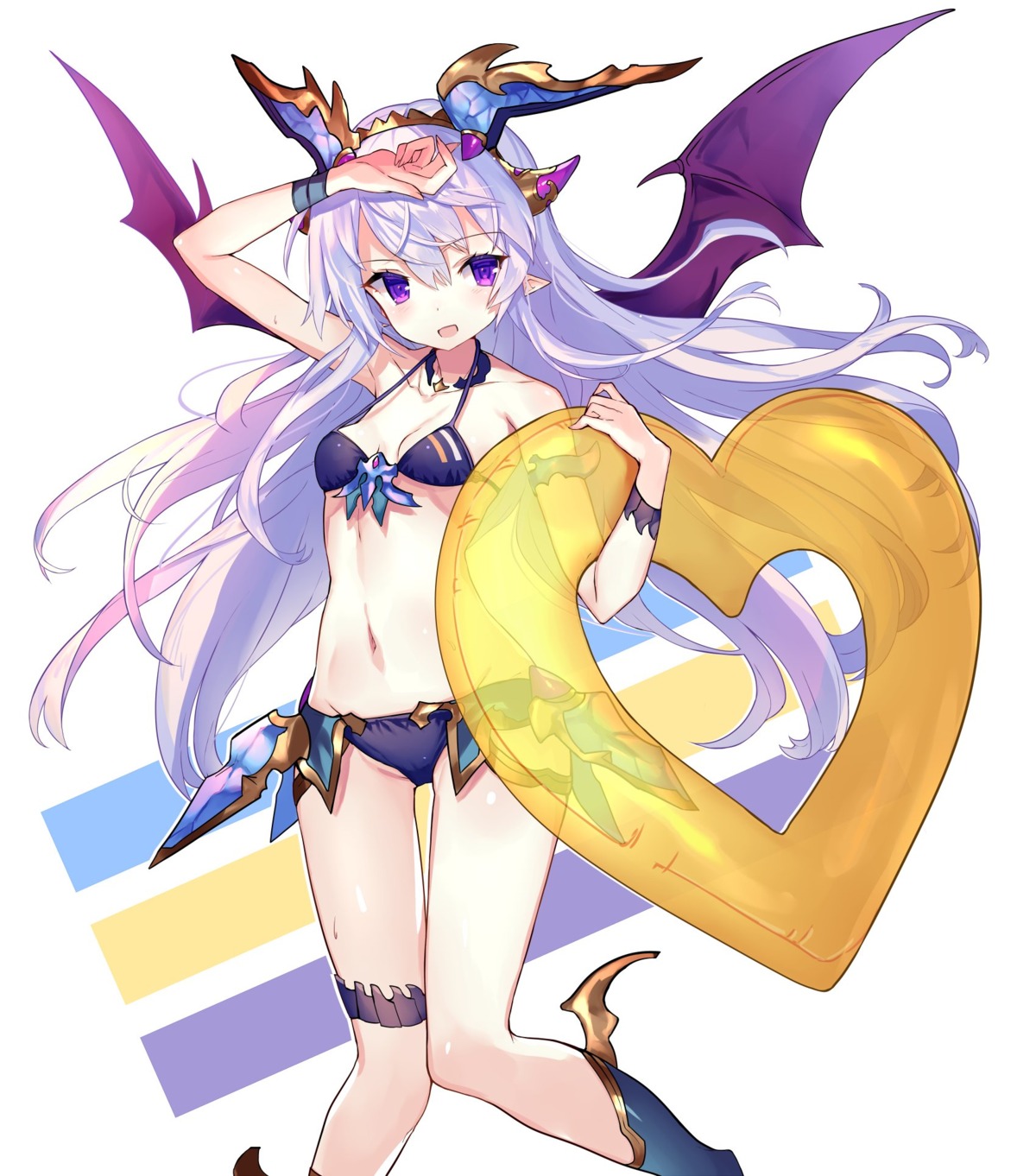 abusoru armor bikini cameltoe cleavage garter horns pointy_ears swimsuits wings