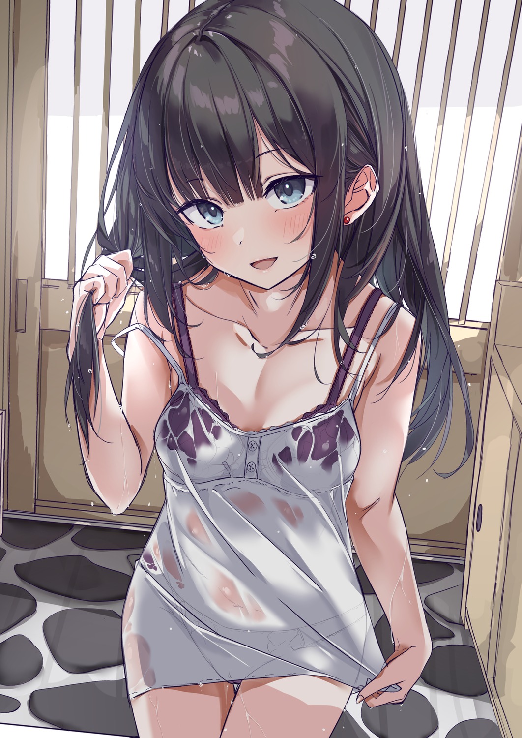 aono_(f_i_s) bra pantsu see_through wardrobe_malfunction wet wet_clothes