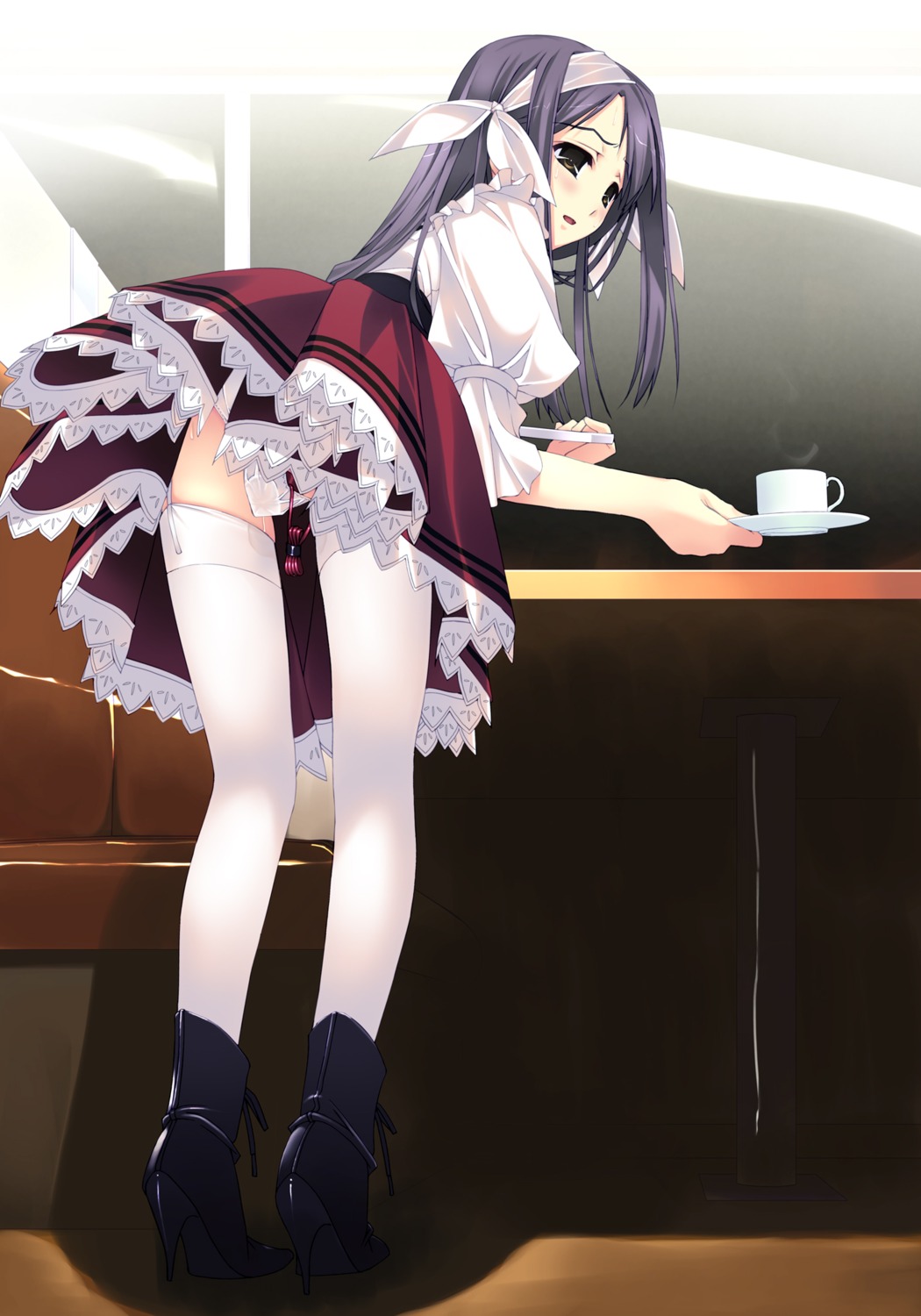 murakami_suigun pantsu thighhighs vibrator waitress