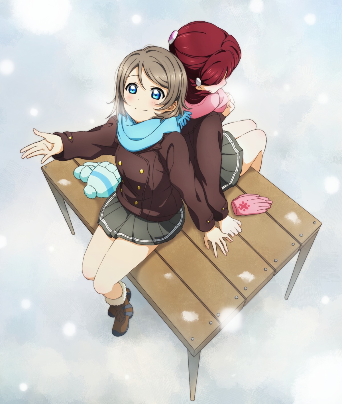 love_live!_sunshine!! saginuma_riko seifuku watanabe_you yuchi_(salmon-1000) yuri