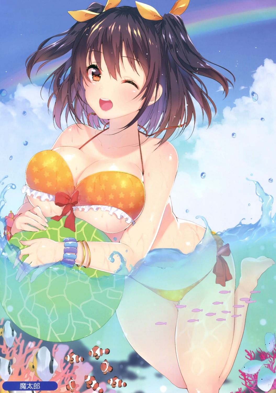 bikini cleavage matarou swimsuits underboob wet