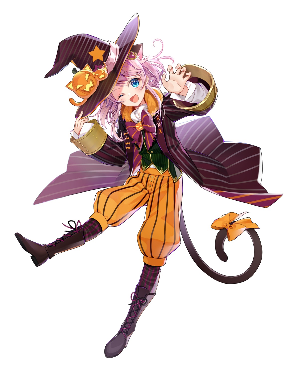 animal_ears chano_hinano halloween nekomimi tail witch