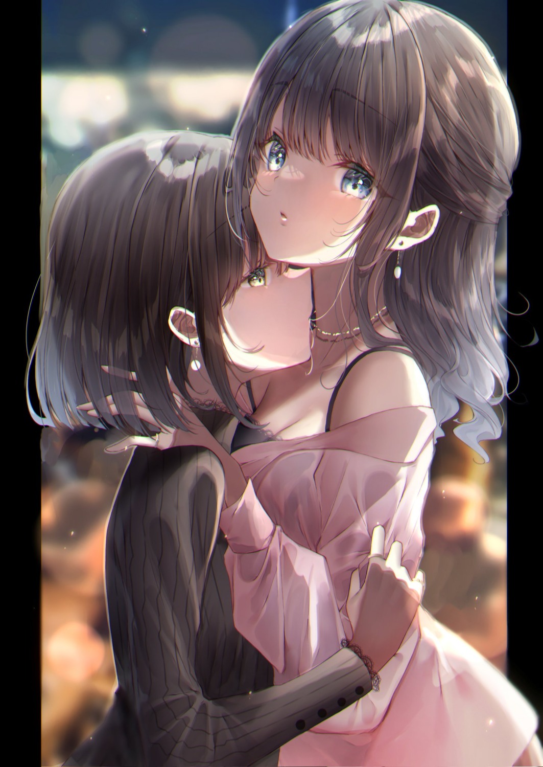 cleavage dress see_through sweater touki_matsuri yuri