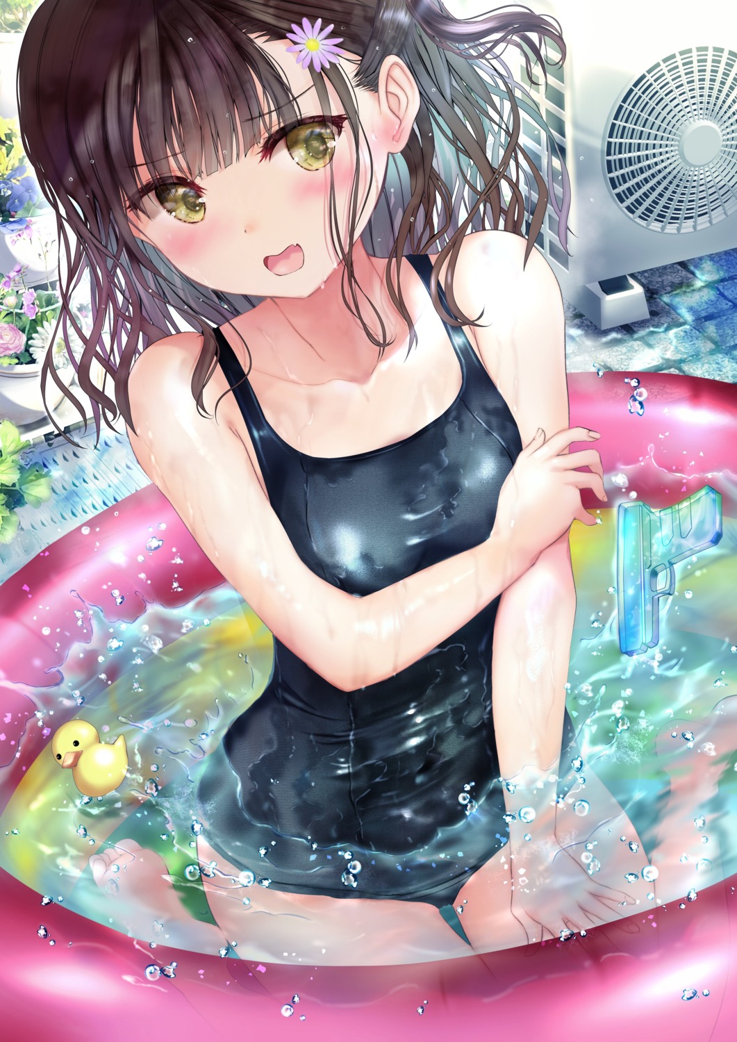 ogata_tei school_swimsuit swimsuits wet