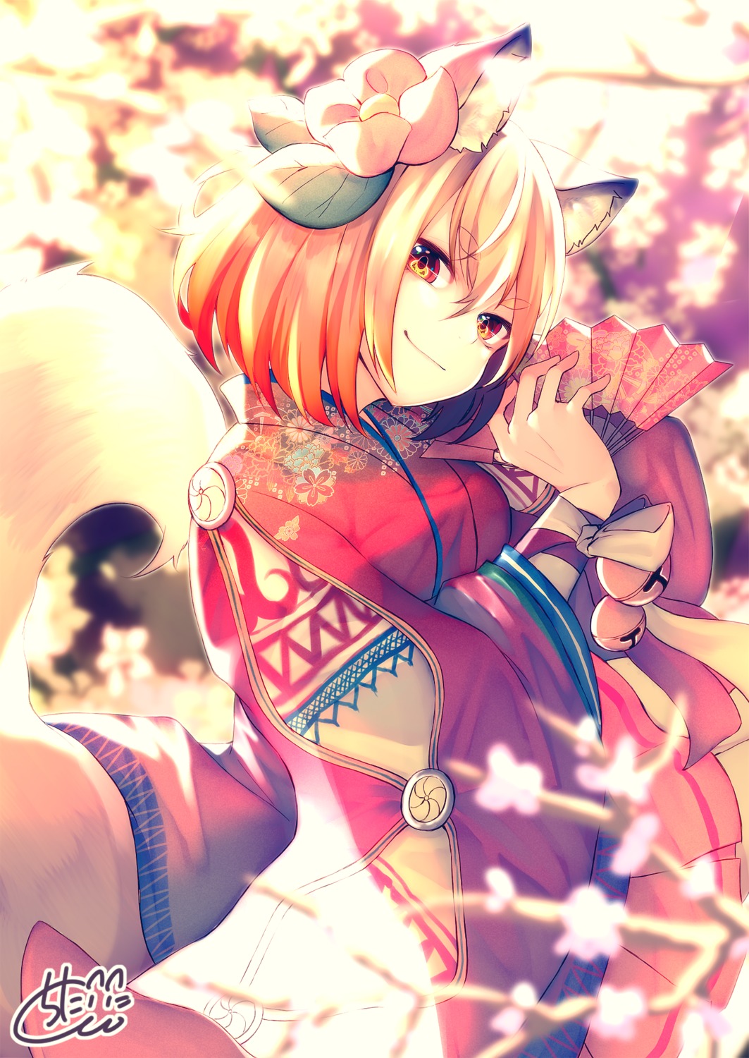 animal_ears chita_(ketchup) japanese_clothes kitsune tail