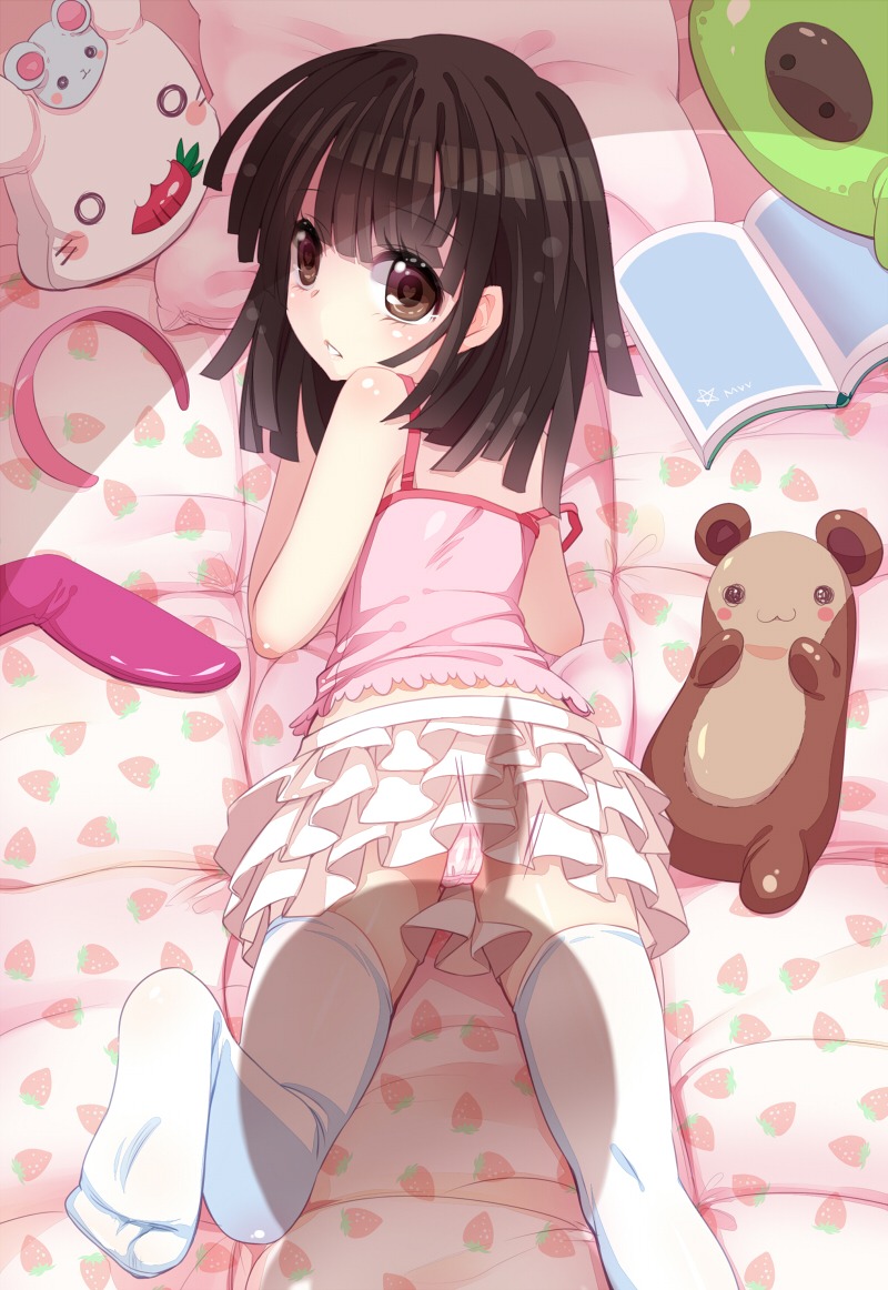 bakemonogatari cameltoe loli m.vv monogatari_(series) pantsu sengoku_nadeko thighhighs