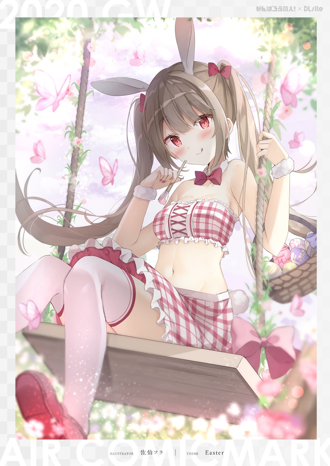 animal_ears bunny_ears saeki_sola thighhighs