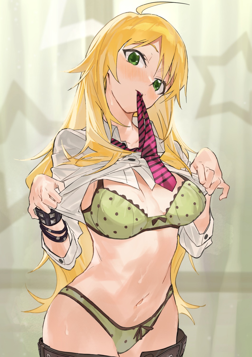 bra hoshii_miki open_shirt pantsu perorin the_idolm@ster undressing