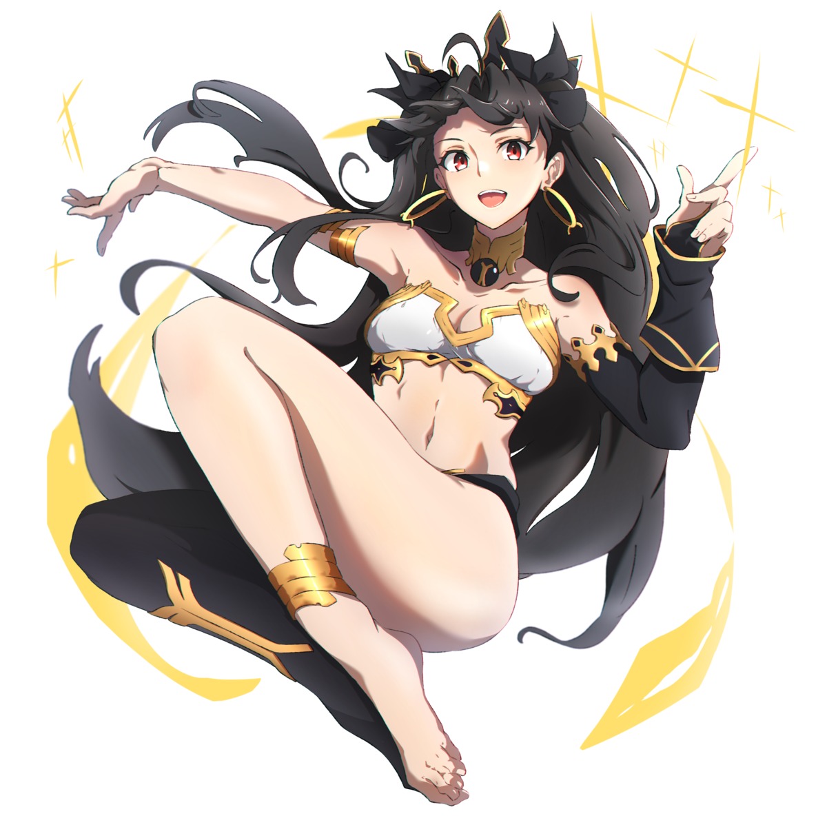 ameneshi bikini_armor cleavage fate/grand_order feet ishtar_(fate/grand_order) thighhighs