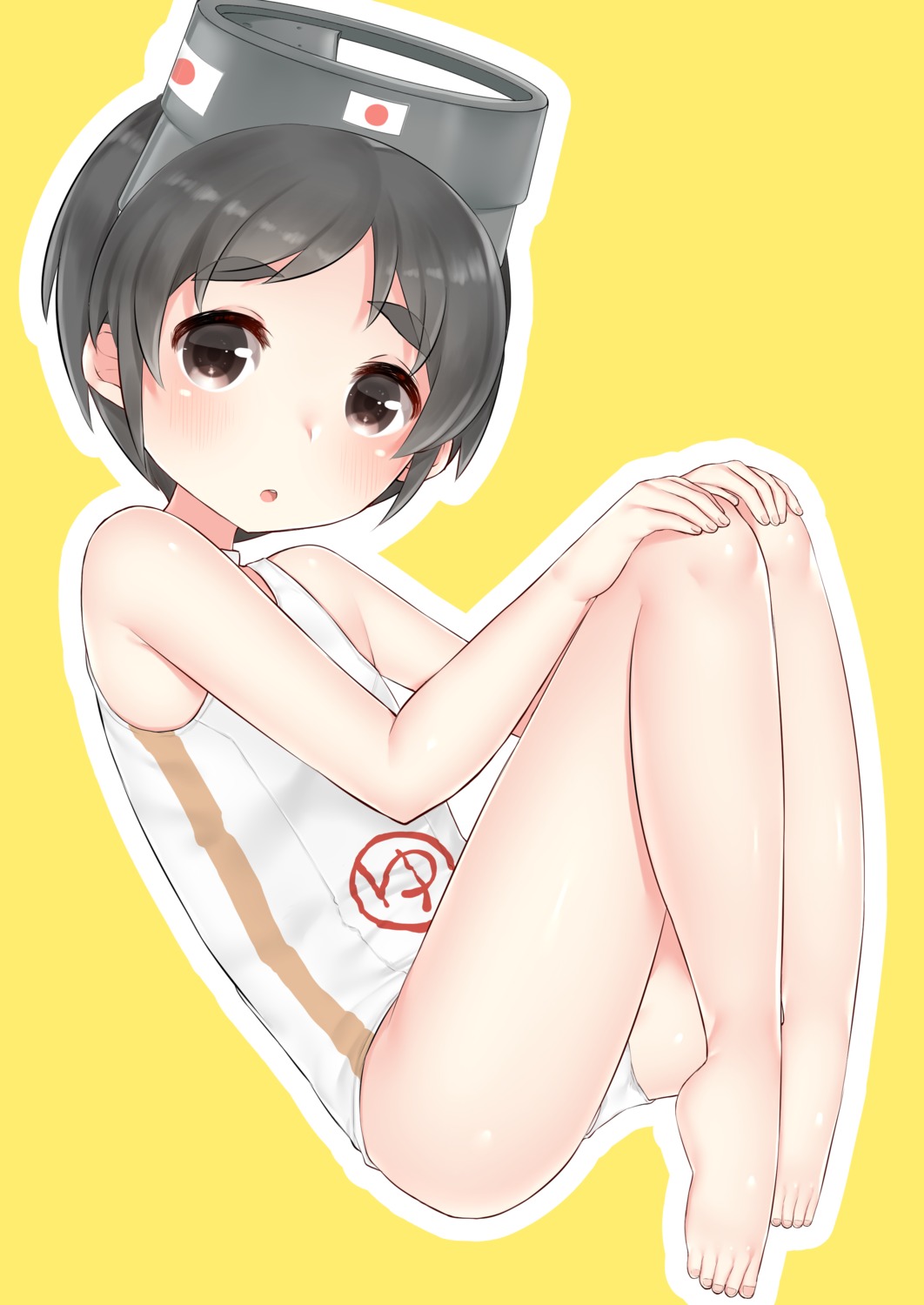 buta_tamako feet kantai_collection maru-yu school_swimsuit swimsuits