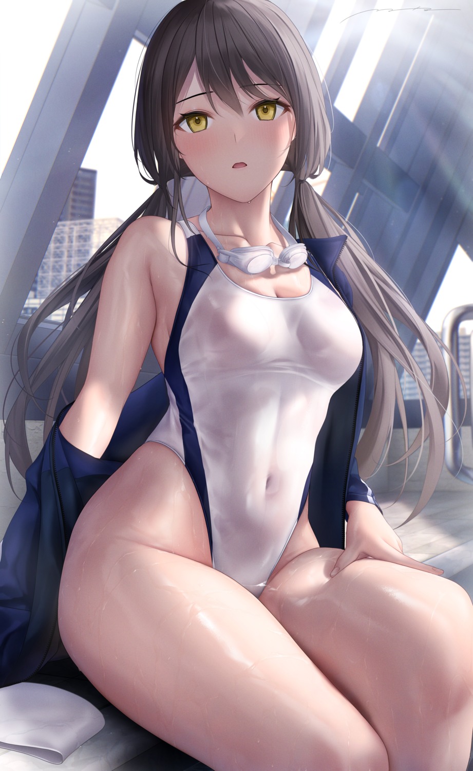 mhru see_through swimsuits wet_clothes