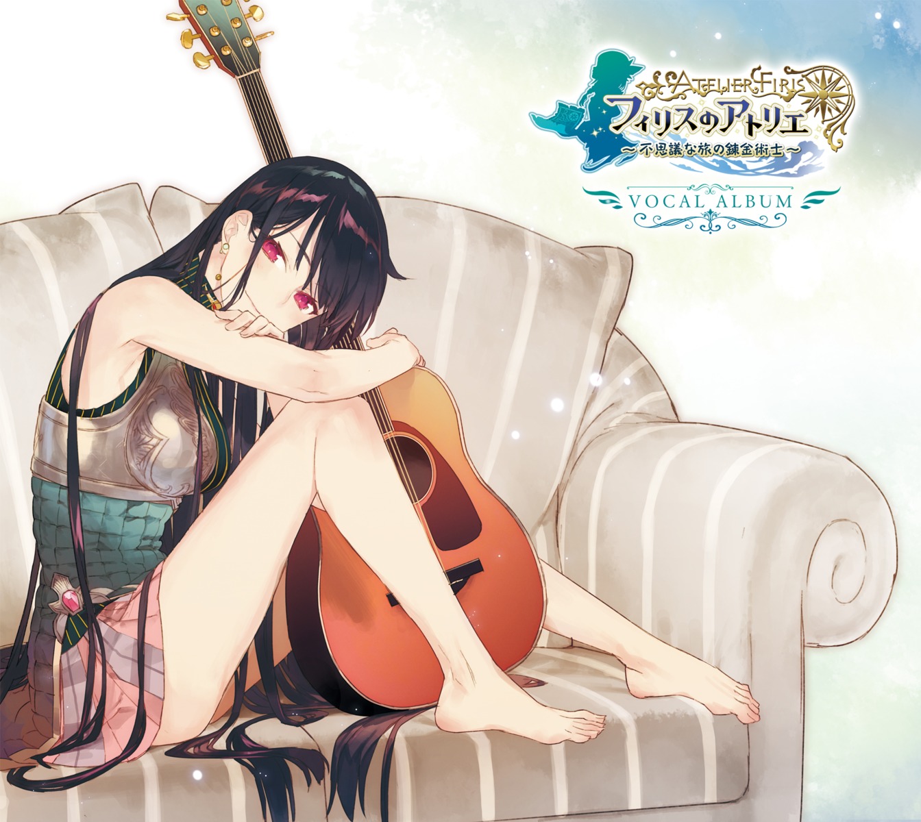 armor atelier atelier_firis digital_version disc_cover feet guitar gust_(company) liane_mistlud noco