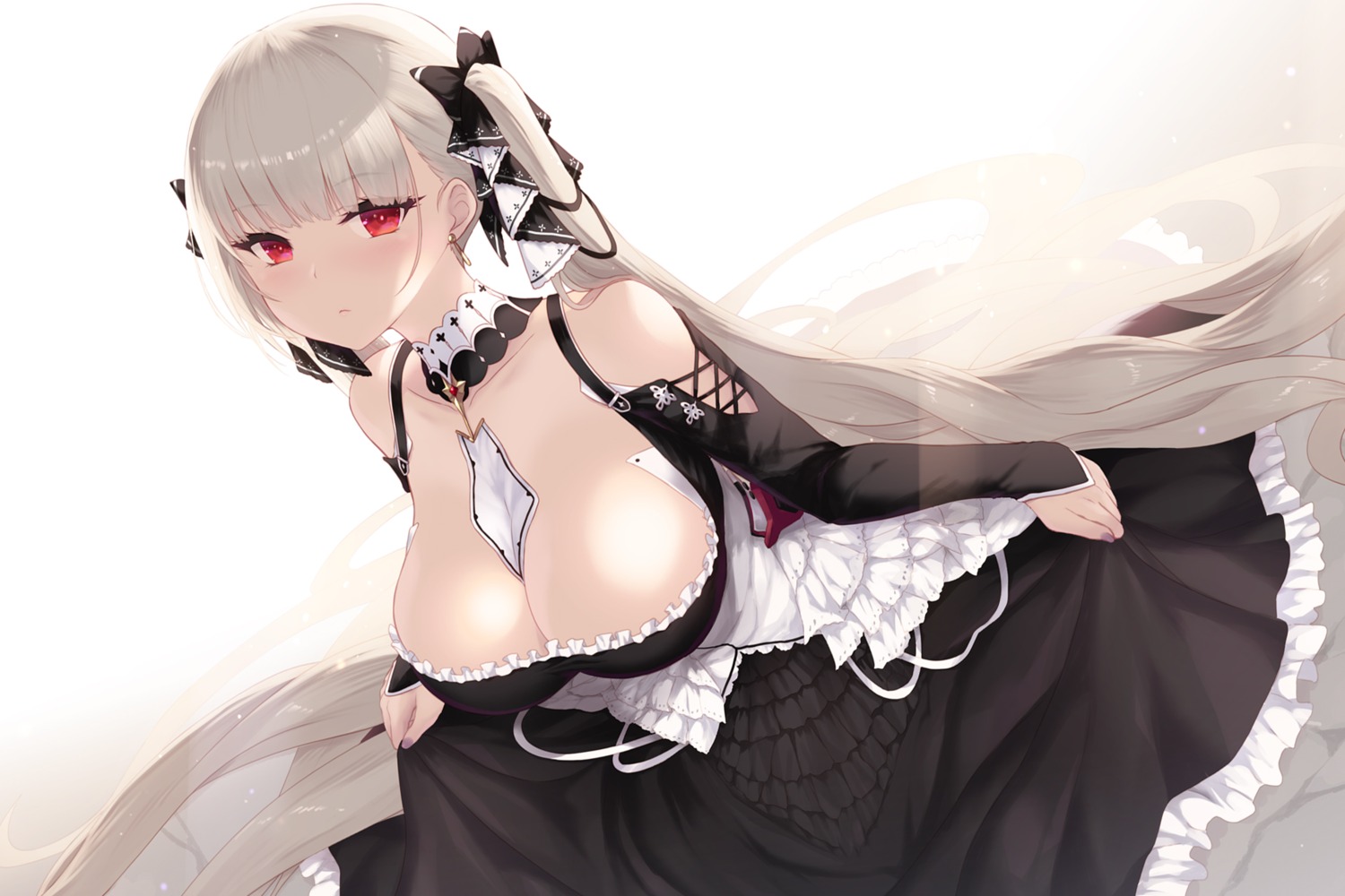 azur_lane cait formidable_(azur_lane) gothic_lolita lolita_fashion no_bra wallpaper