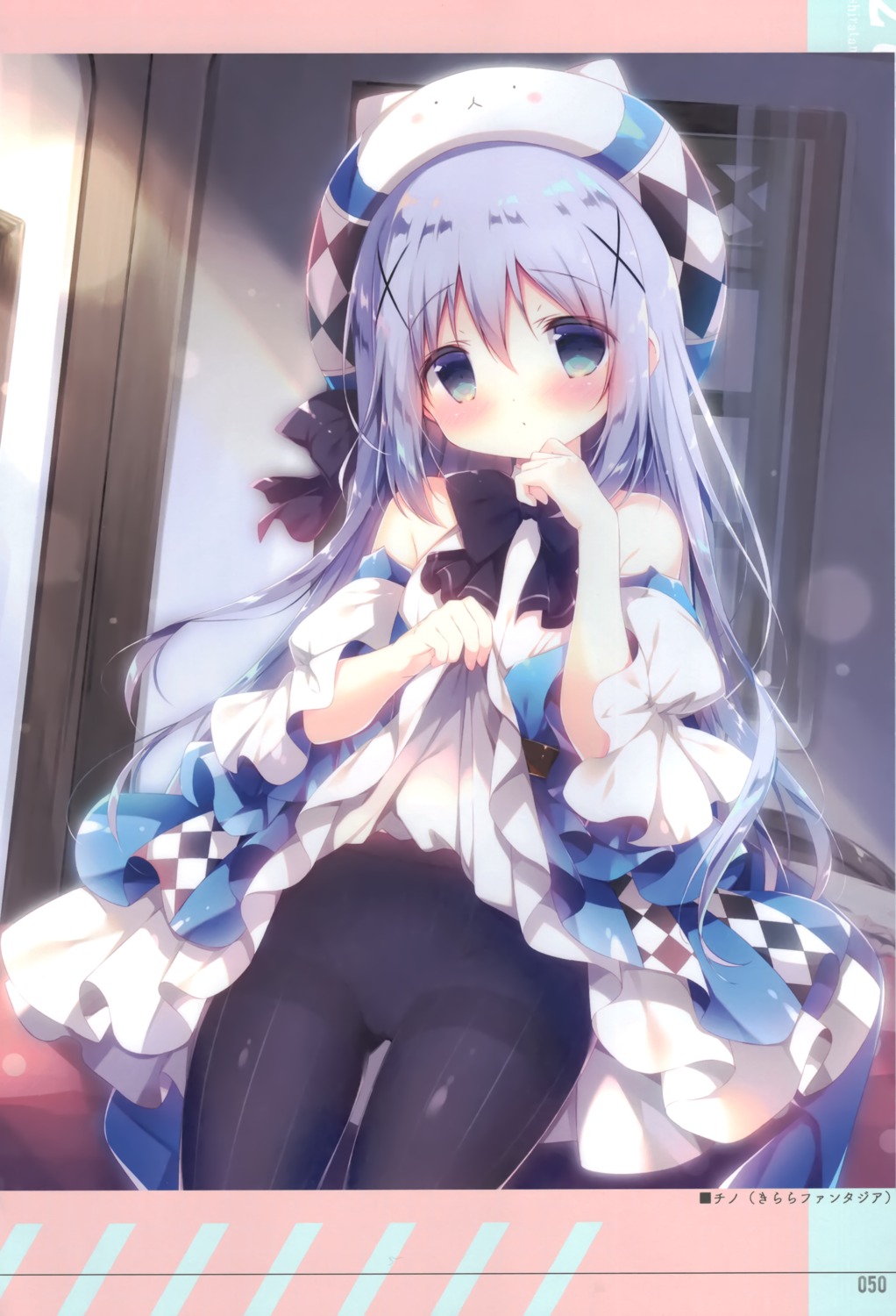 gochuumon_wa_usagi_desu_ka? kafuu_chino loli pantyhose shiratama shiratamaco skirt_lift