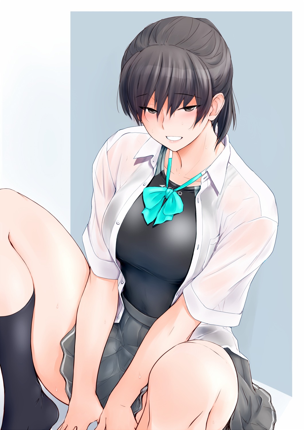 amagami sasaki_akira_(ugc) see_through seifuku swimsuits tsukahara_hibiki