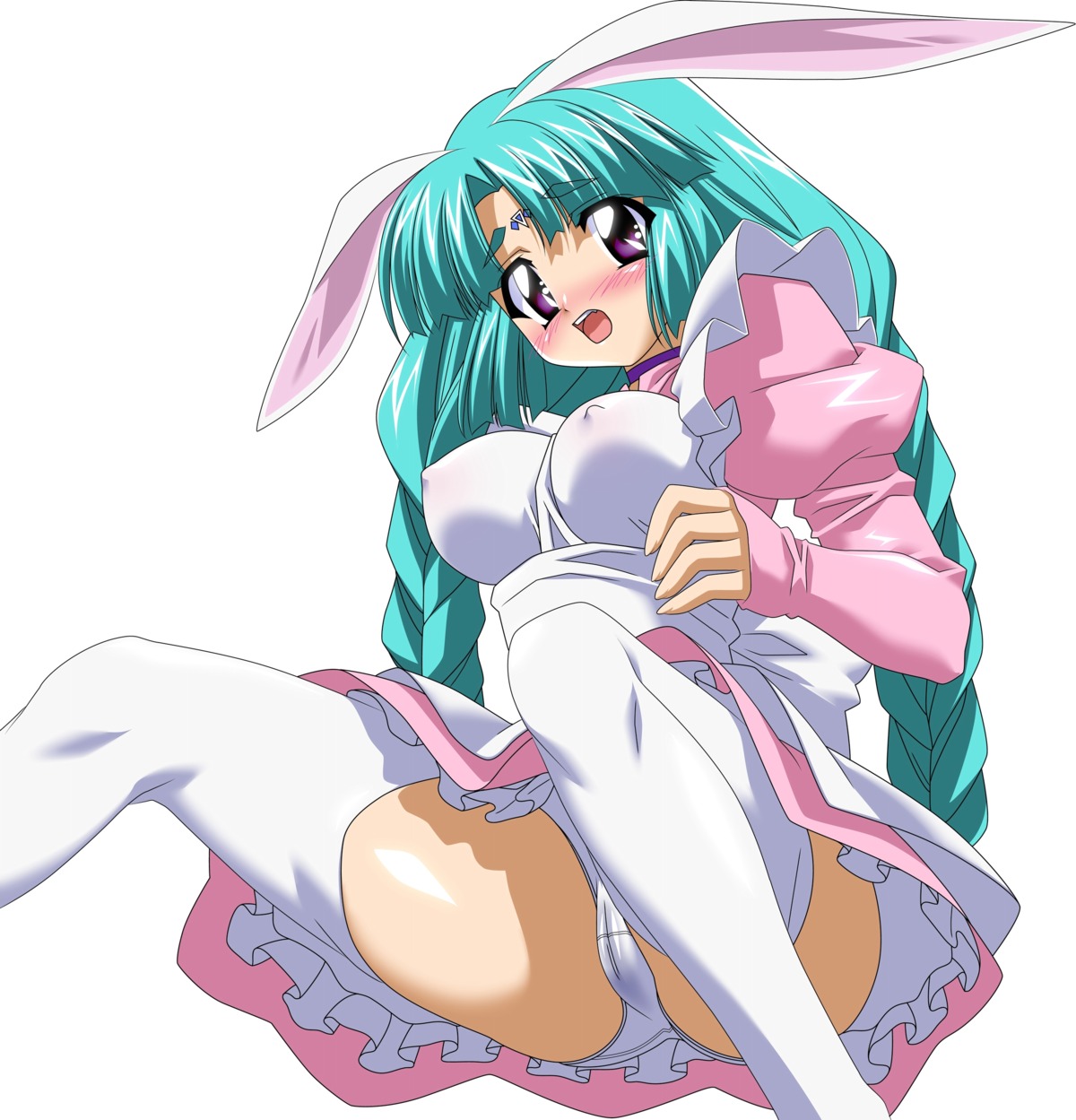 animal_ears bunny_ears cameltoe canal_volphied erect_nipples lost_universe pantsu thighhighs wave_ride