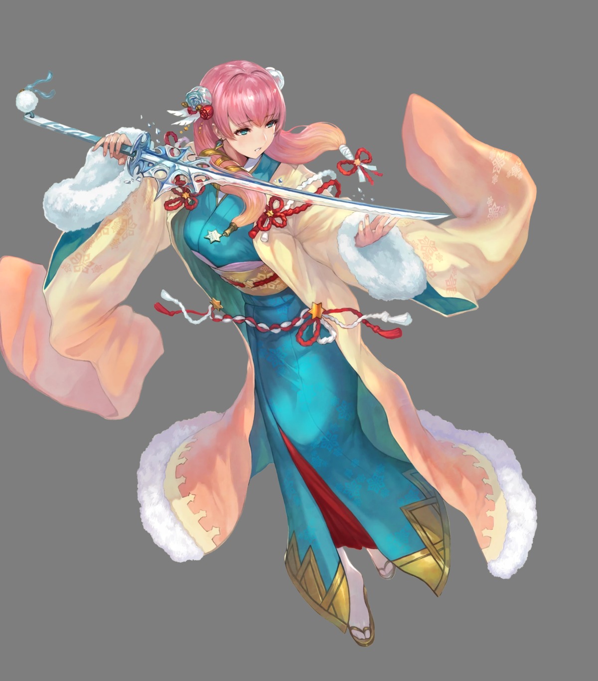 fire_emblem fire_emblem_heroes gunnthra_(fire_emblem) kimono nintendo sword transparent_png yoshiku