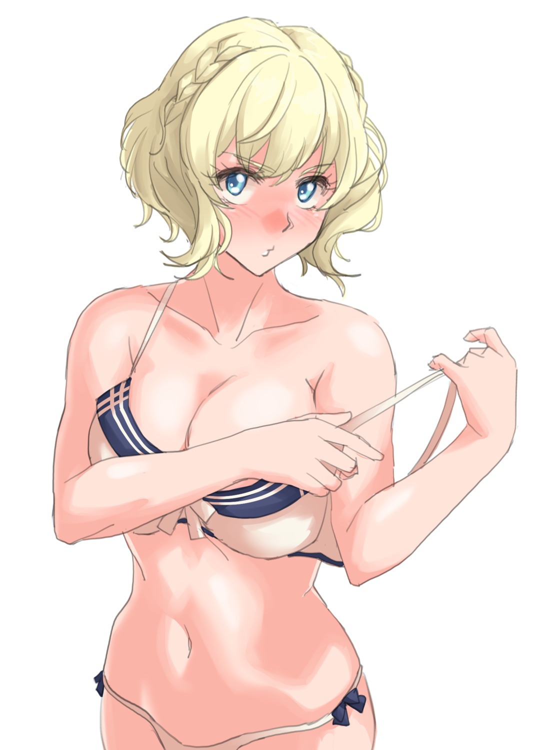 bikini breast_hold colorado_(kancolle) kantai_collection sozan swimsuits undressing
