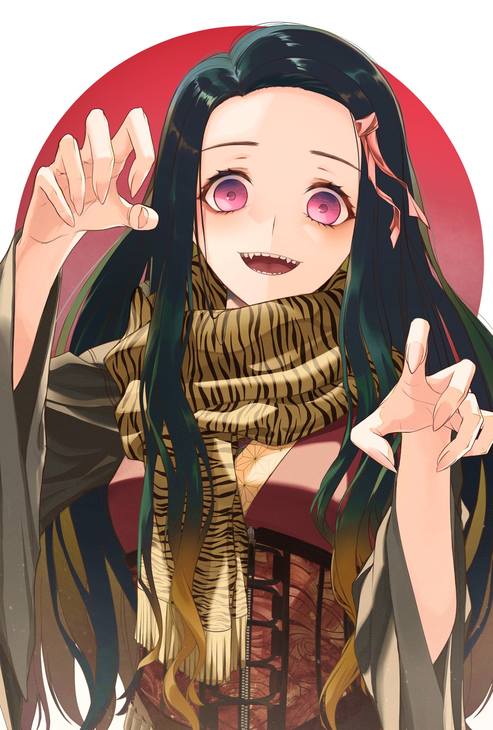 chuuni227 kamado_nezuko kimetsu_no_yaiba kimono