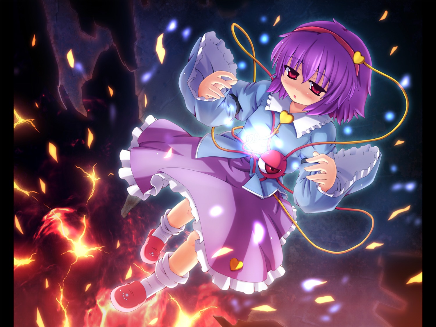 etogami_kazuya komeiji_satori touhou wallpaper