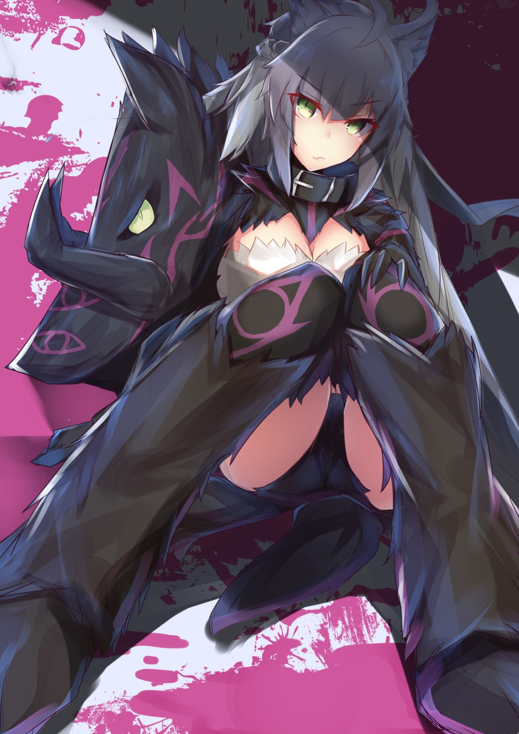 animal_ears atalanta_alter cleavage fate/grand_order nanakaku tail thighhighs