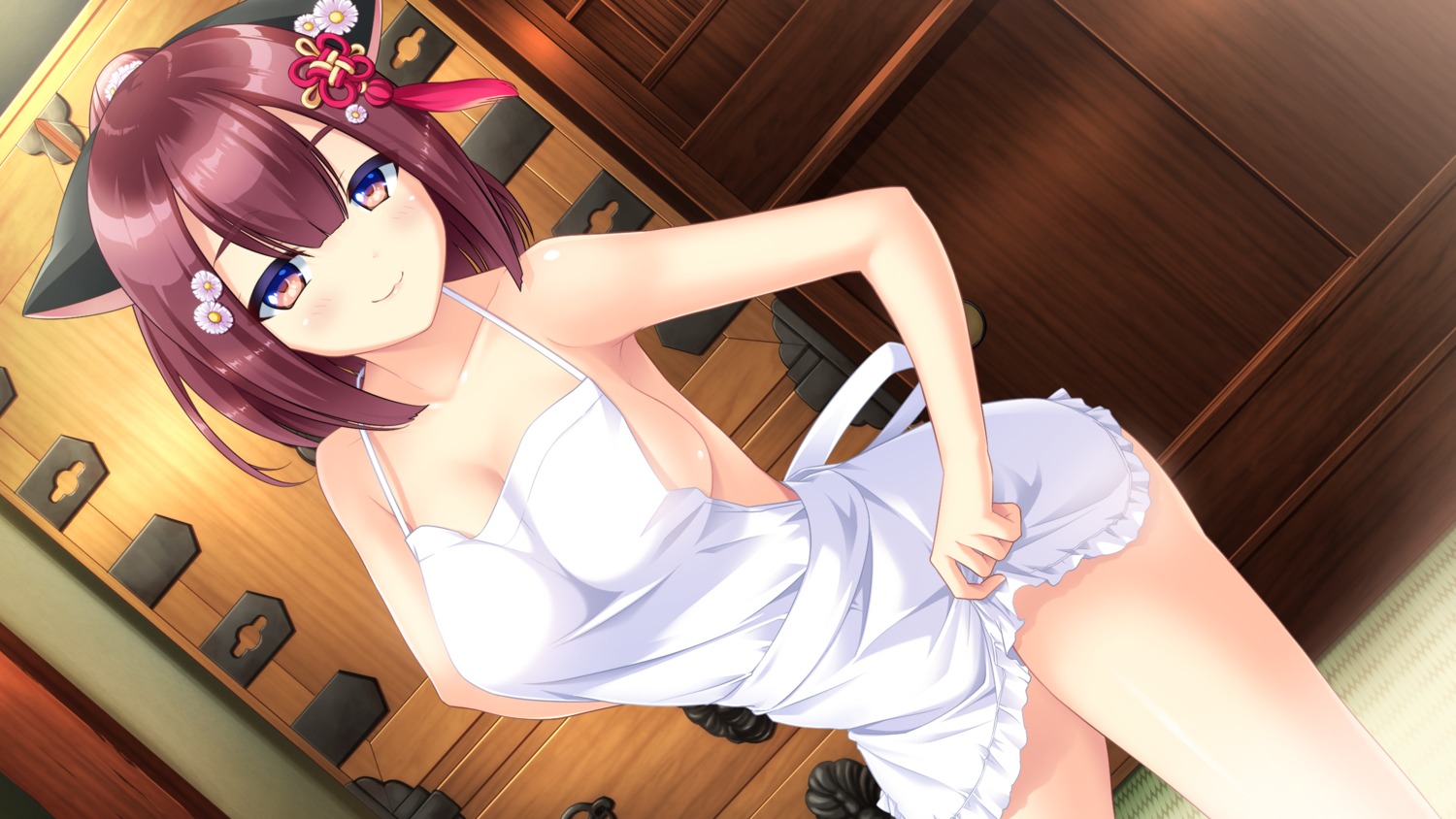 game_cg mizuno_sao naked_apron pulltop