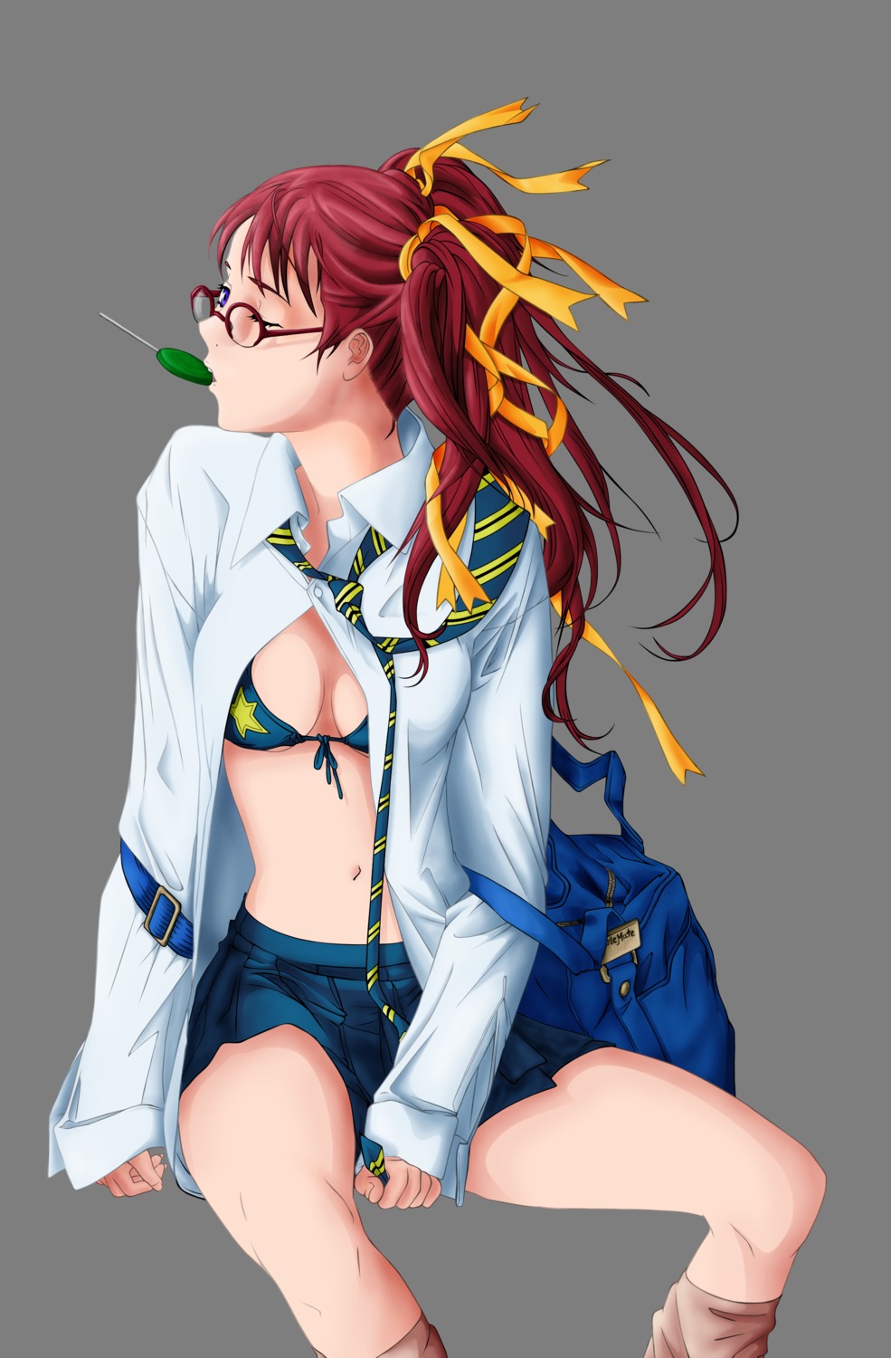 air_gear bra megane noyamano_ringo seifuku transparent_png vector_trace