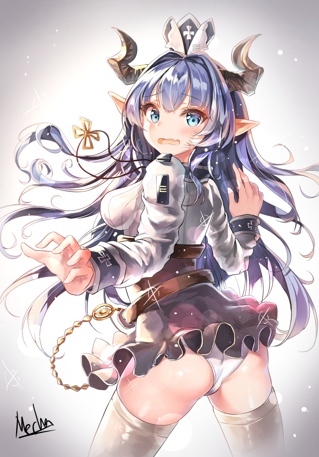 ass horns pantsu pointy_ears tagme thighhighs