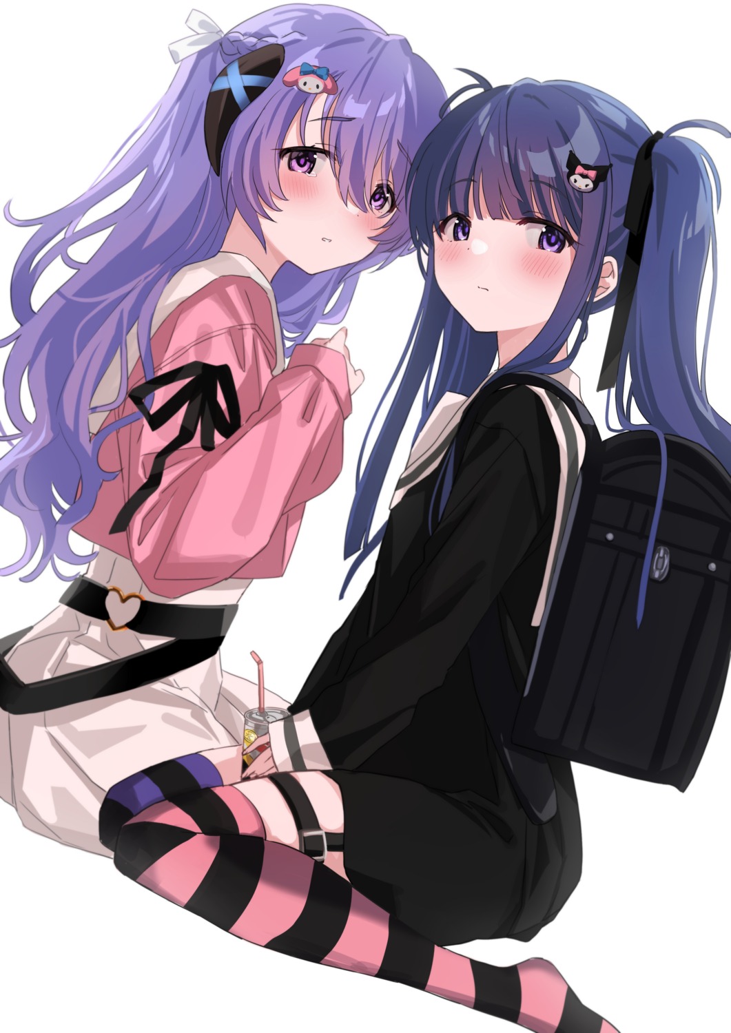 furude_rika garter hanyuu higurashi_no_naku_koro_ni horns ponponnun seifuku thighhighs