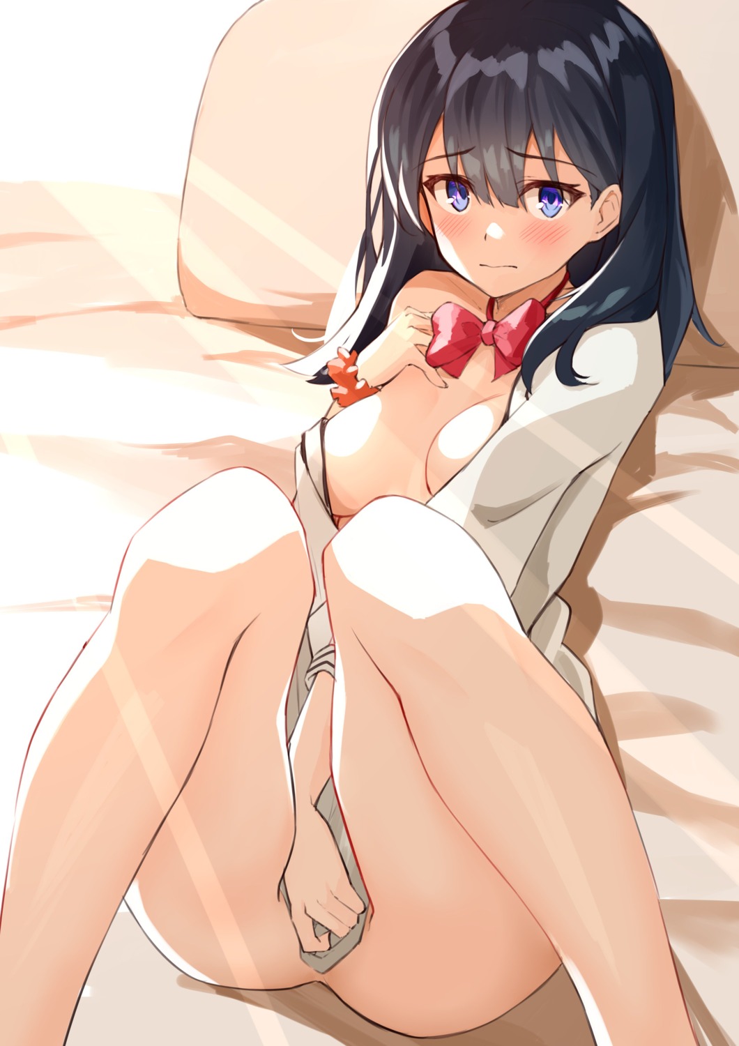 bottomless no_bra open_shirt seifuku ssss.gridman sweater syunichi takarada_rikka