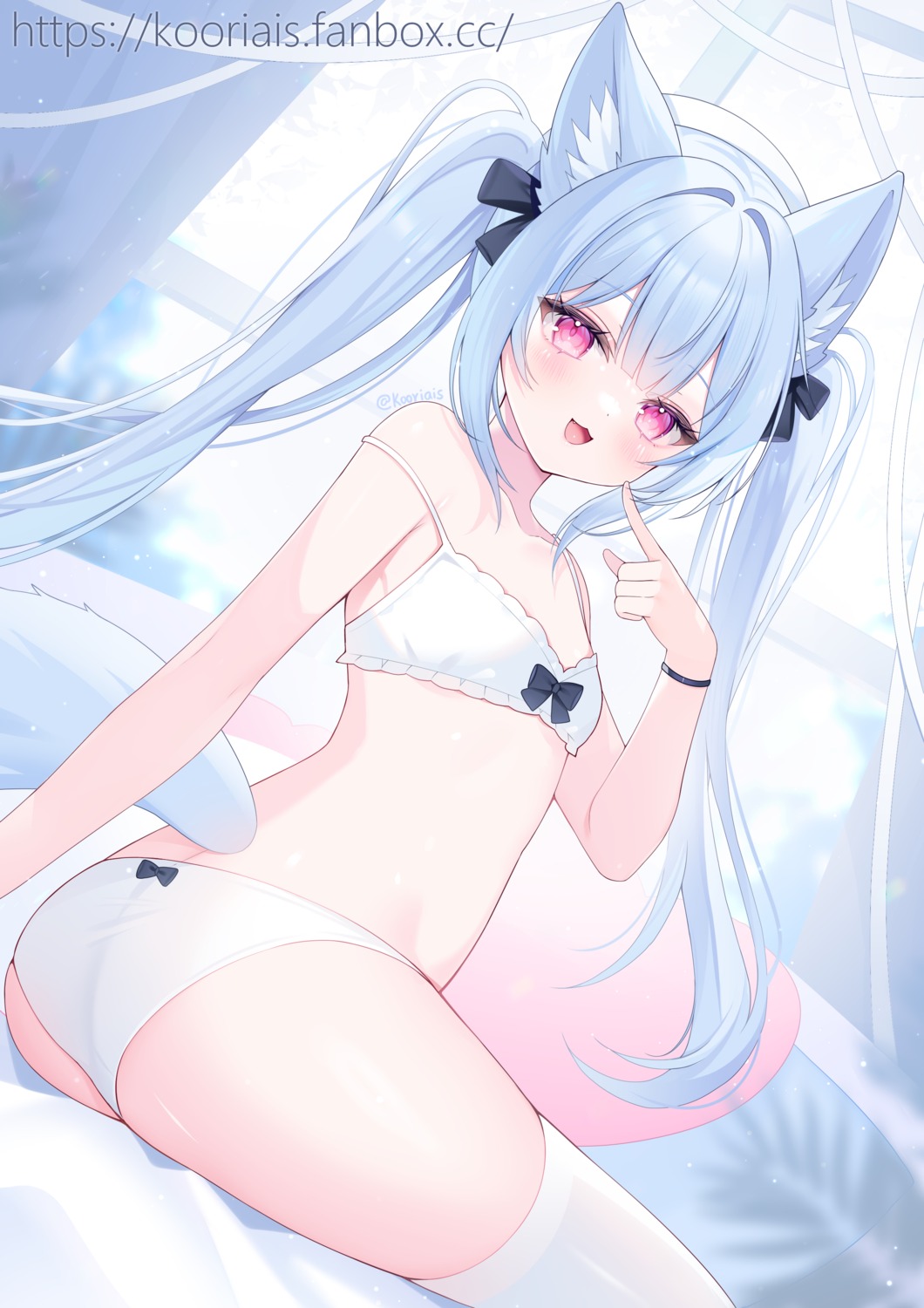 animal_ears ass bra ice_(ice) loli nekomimi pantsu tail thighhighs thong