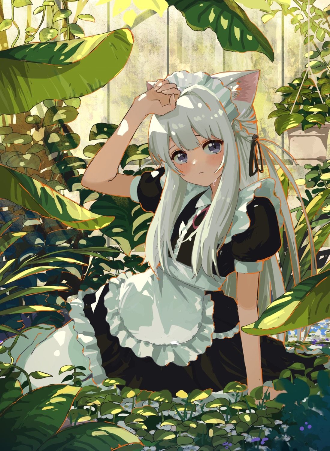 animal_ears kgt_(pixiv12957613) maid nekomimi pantyhose