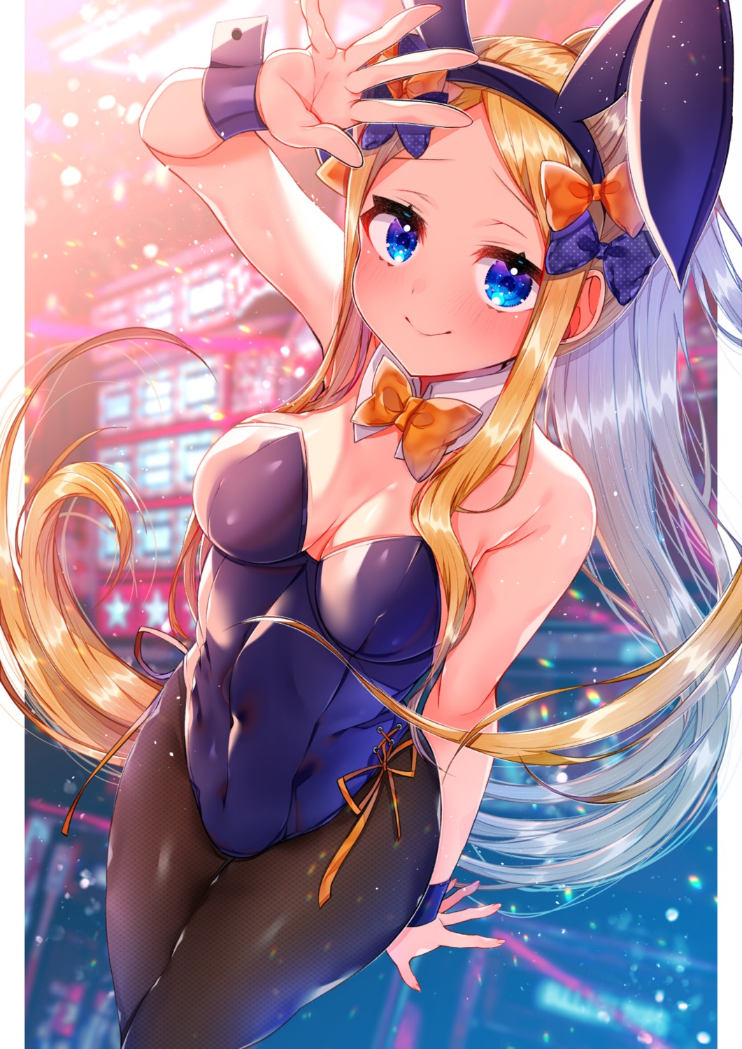 abigail_williams_(fate) akirannu animal_ears bunny_ears bunny_girl cleavage fate/grand_order pantyhose