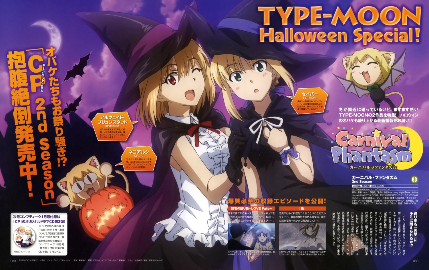 amisaki_ryouko arcueid_brunestud carnival_phantasm halloween neko_arc saber witch