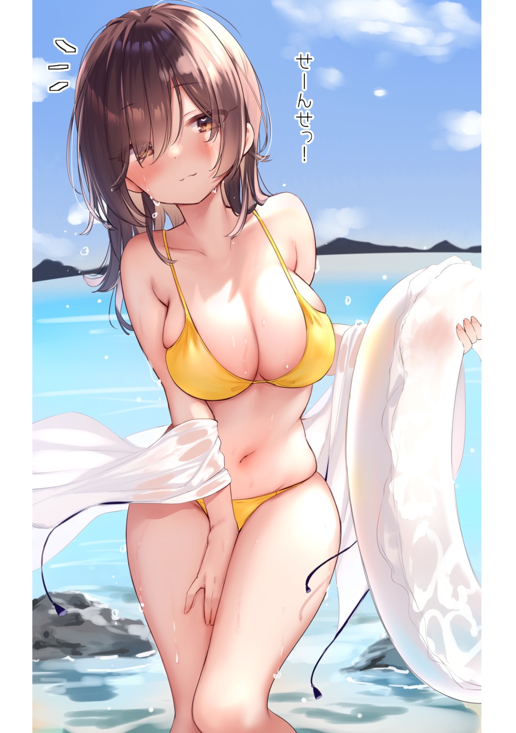 bikini nekomugiharu see_through swimsuits wet