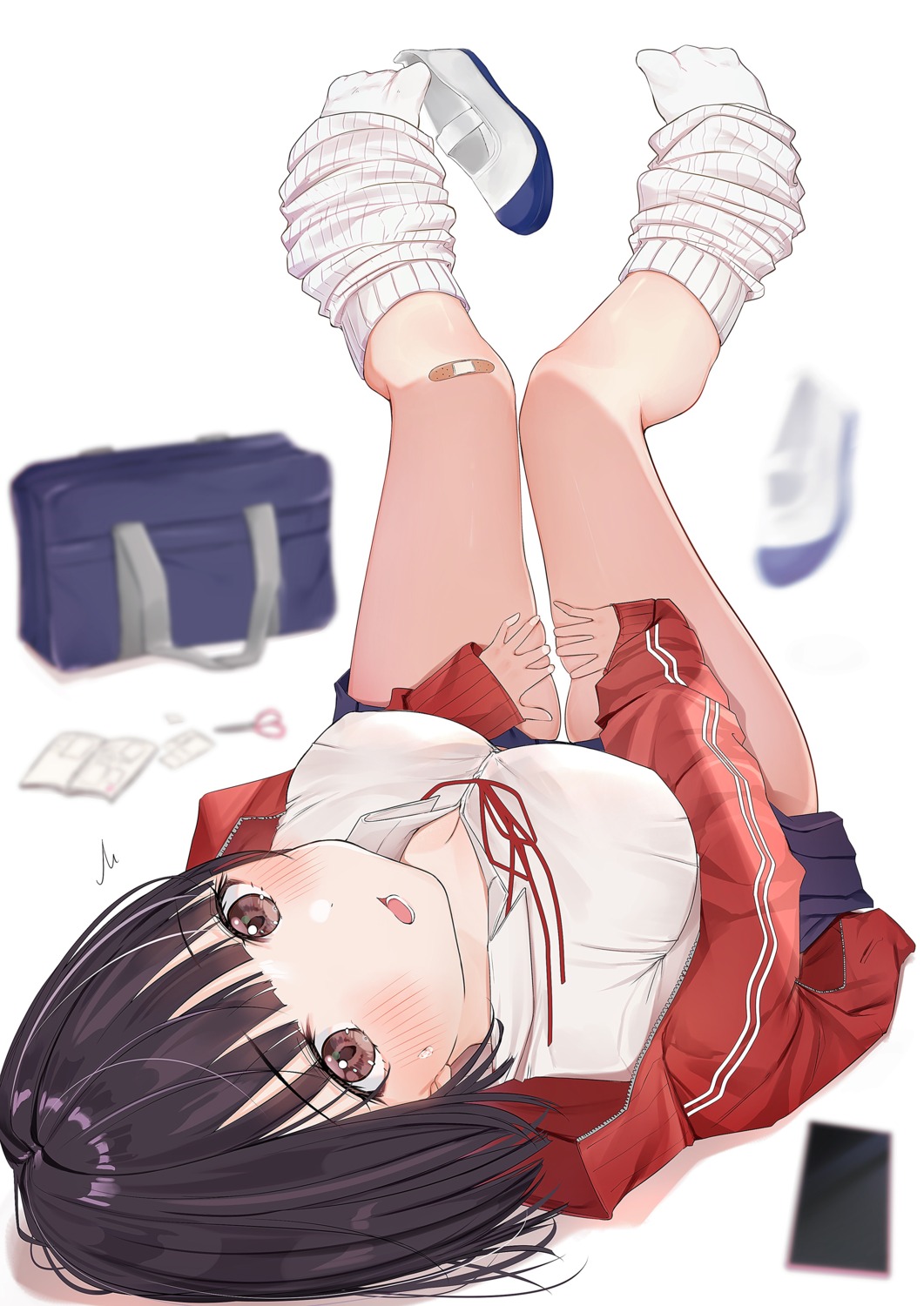 bandaid gym_uniform seifuku skirt_lift uiri-na