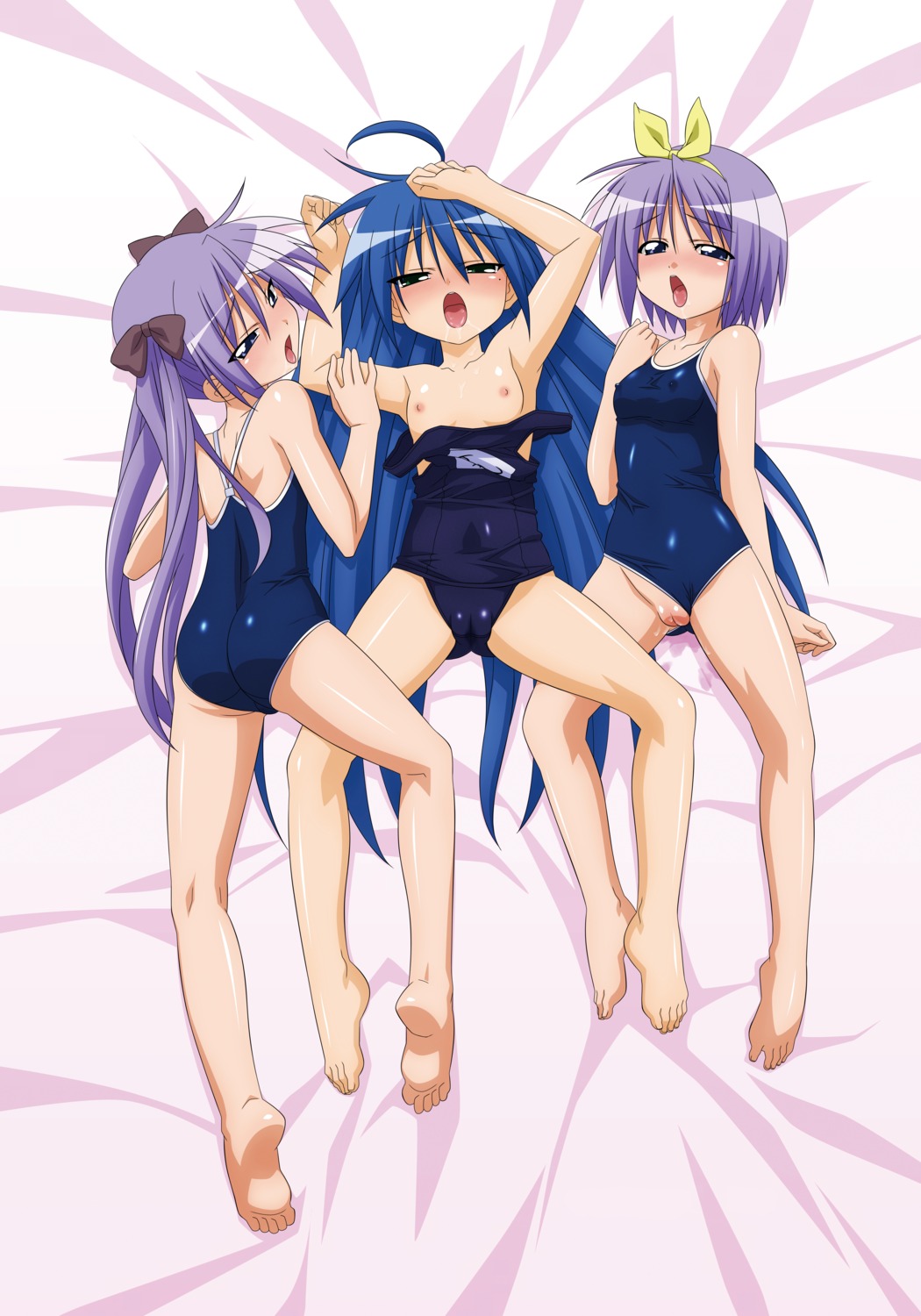 breasts cameltoe erect_nipples hiiragi_kagami hiiragi_tsukasa izumi_konata loli lucky_star nipples over_drive photoshop pussy pussy_juice school_swimsuit swimsuits uncensored wave_ride