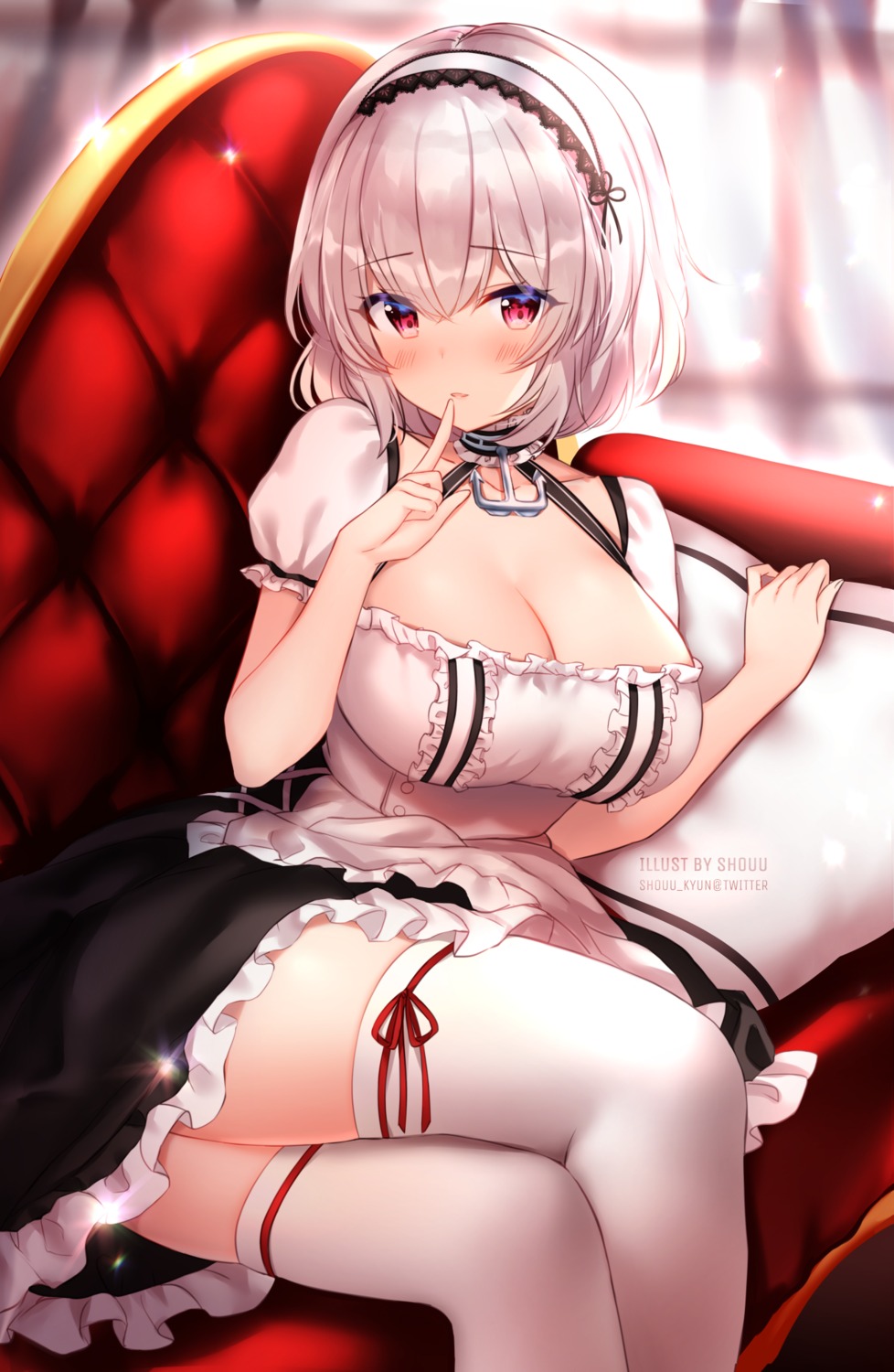 azur_lane maid shouu-kun sirius_(azur_lane) thighhighs