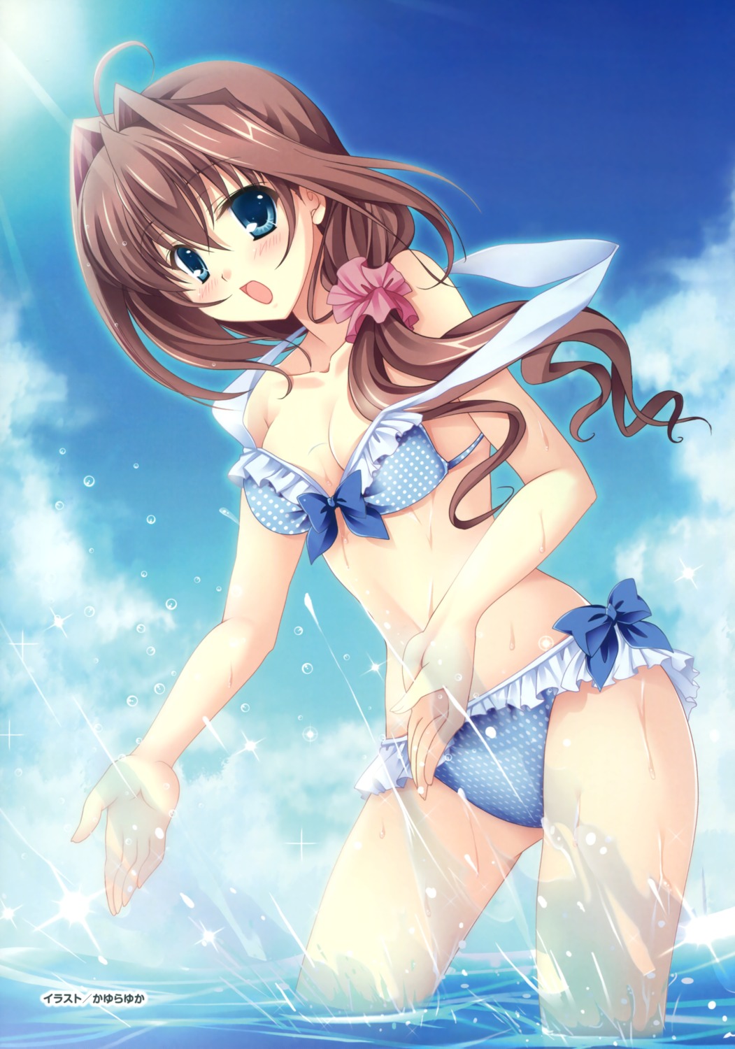 asakura_otome bikini cleavage da_capo_(series) da_capo_ii kayura_yuka swimsuits wardrobe_malfunction wet