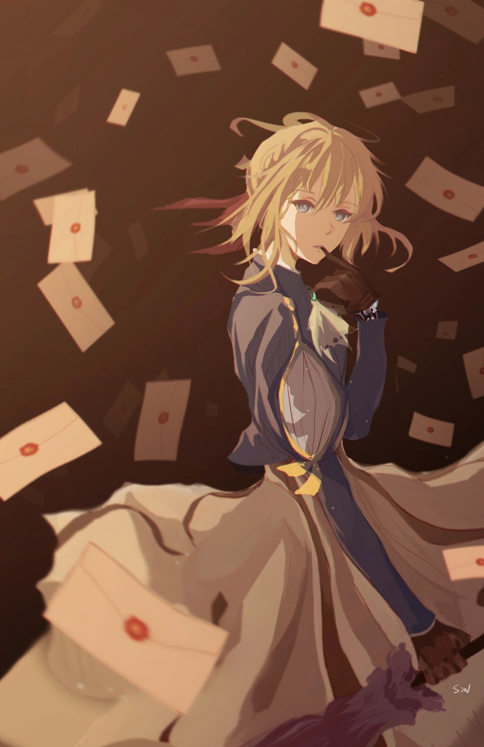 dress kudamono umbrella violet_evergarden violet_evergarden_(character)