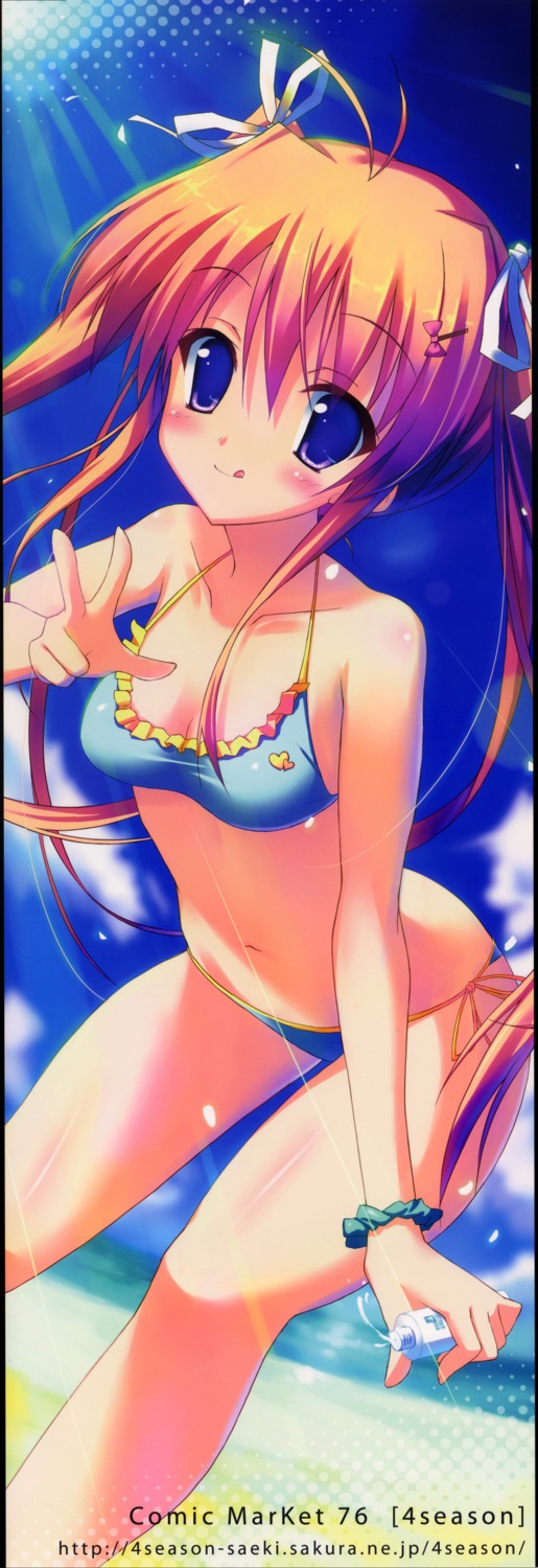 bikini cleavage saeki_nao stick_poster swimsuits