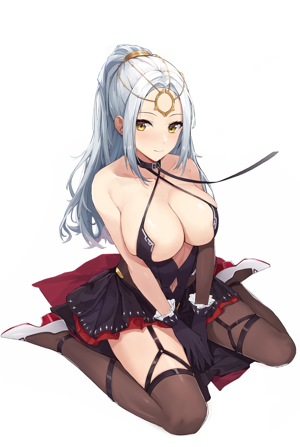 epic7 garter heels judge_kise_(epic7) no_bra tagme thighhighs