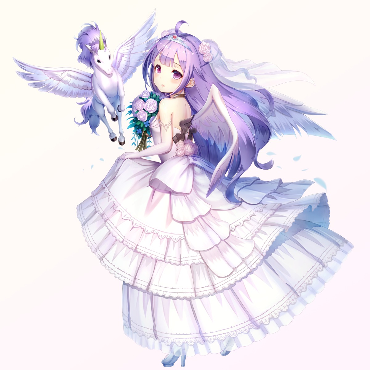azur_lane dress heels teratsu unicorn_(azur_lane) wedding_dress wings