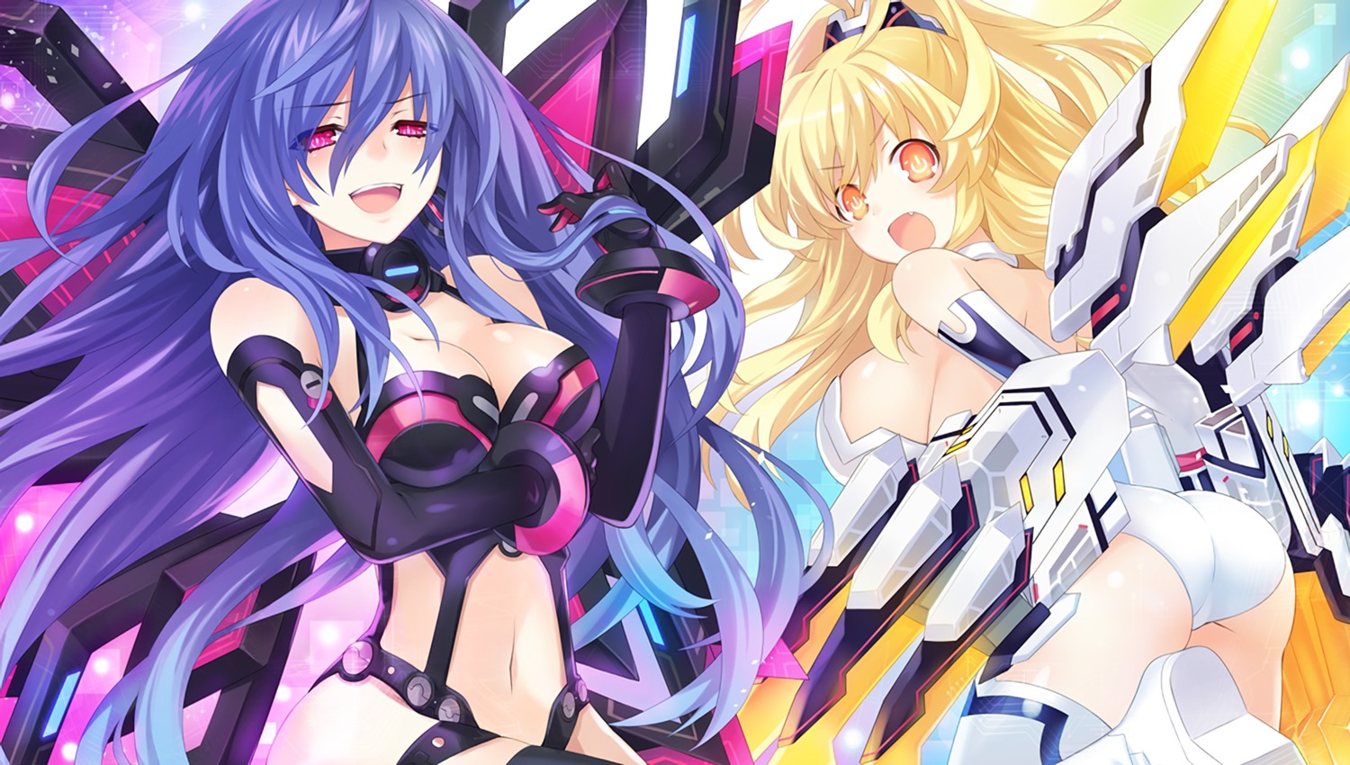 ass bodysuit breast_hold choujigen_game_neptune cleavage iris_heart kami_jigen_game_neptune_v no_bra thighhighs tsunako yellow_heart