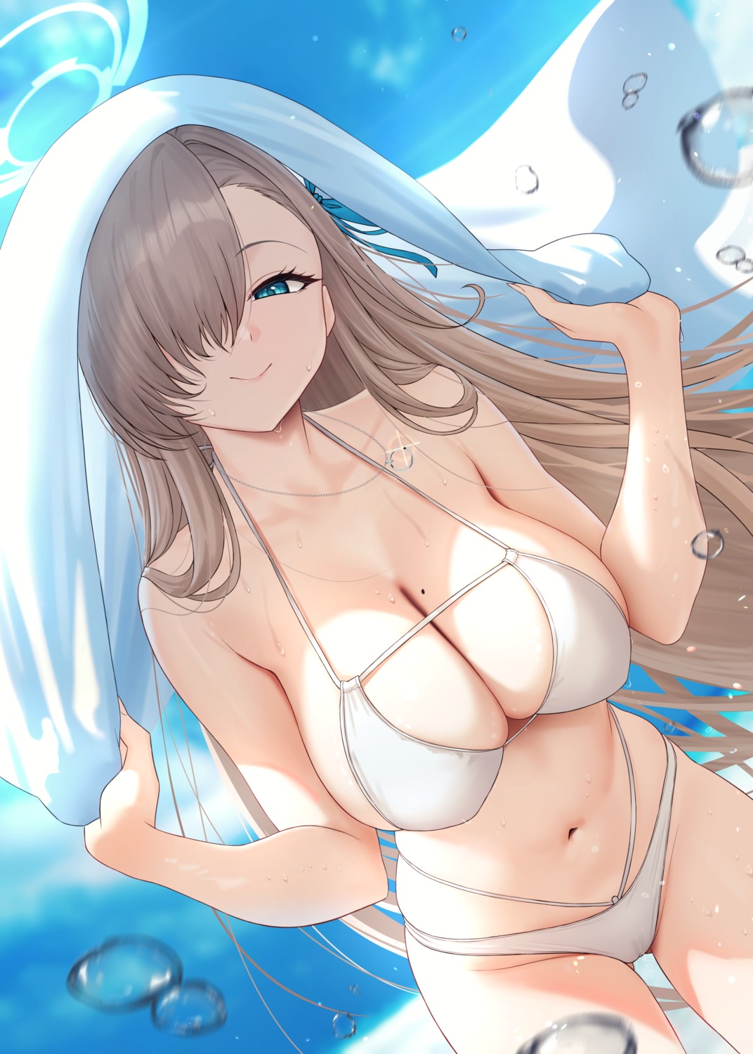 bikini blue_archive cameltoe halo ichinose_asuna solar_(happymonk) swimsuits wet