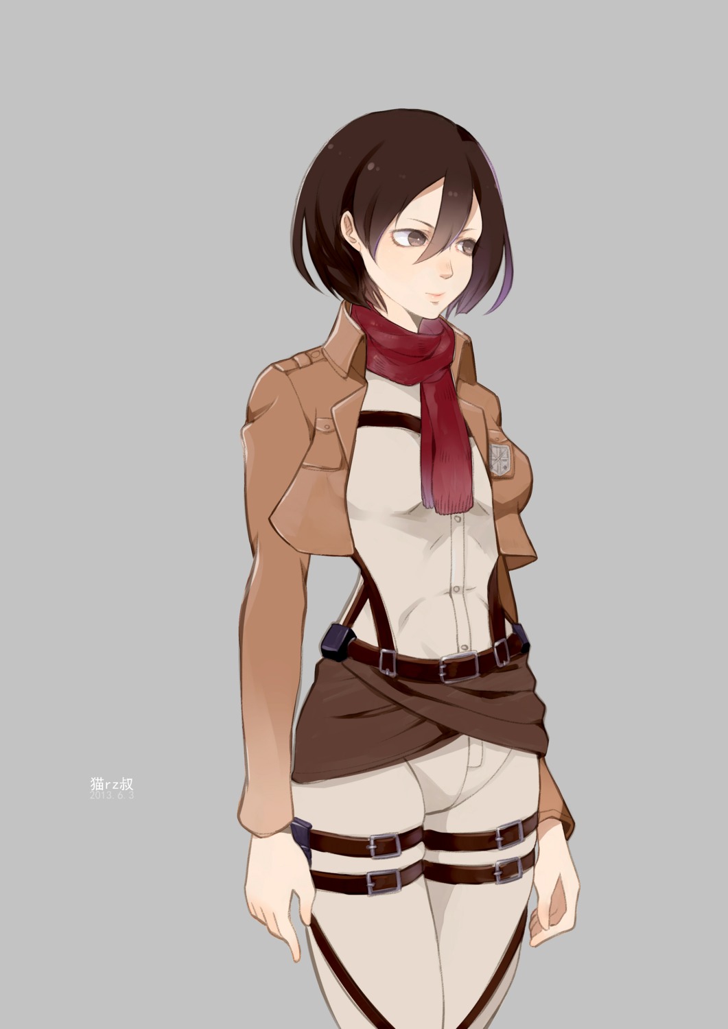 maorzshu mikasa_ackerman shingeki_no_kyojin uniform